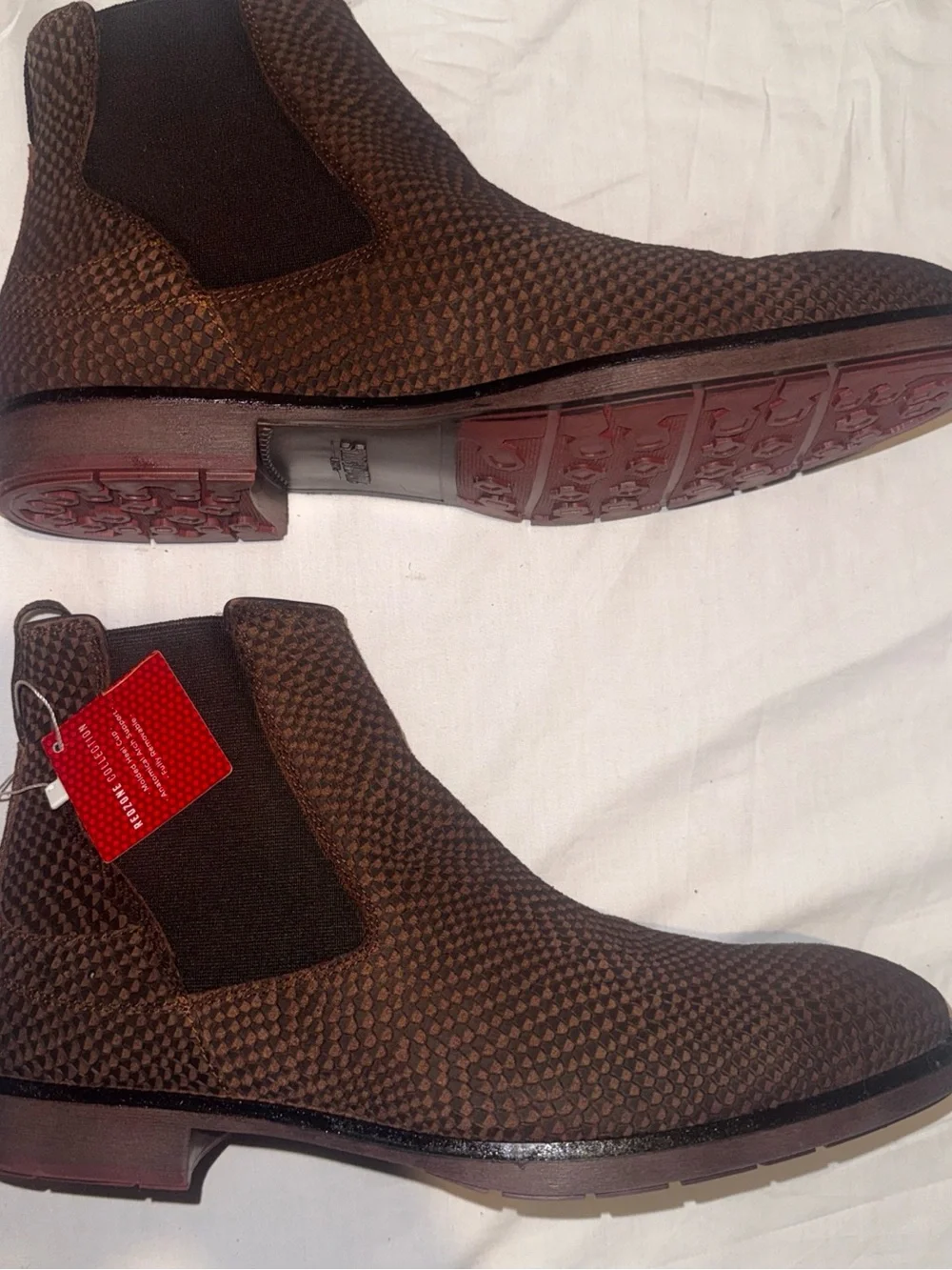 Stacy Adam Kayden Chelsea Boot Brown Leather Size 12 Date Night Trendy